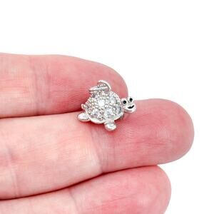 Vintage Sterling Silver 925 Turtle Pendant Charm | Dainty Animal Jewelry